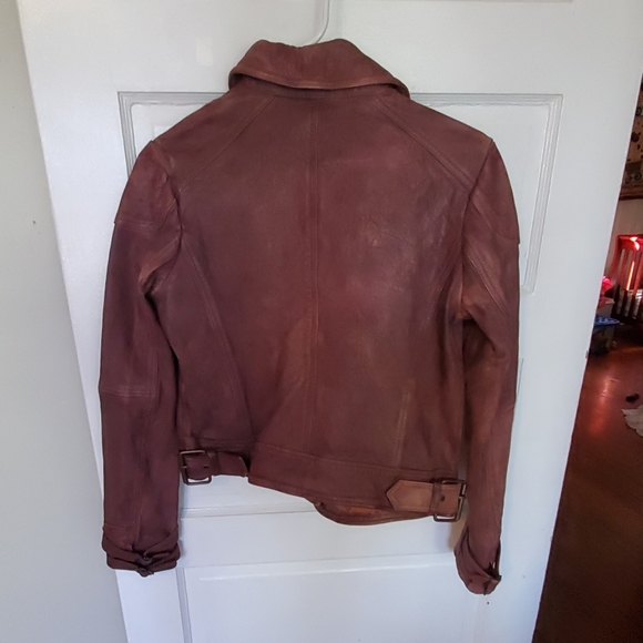 NEW Free People Lamb Leather Moto Jacket CoatZ52-3 - Picture 5 of 5